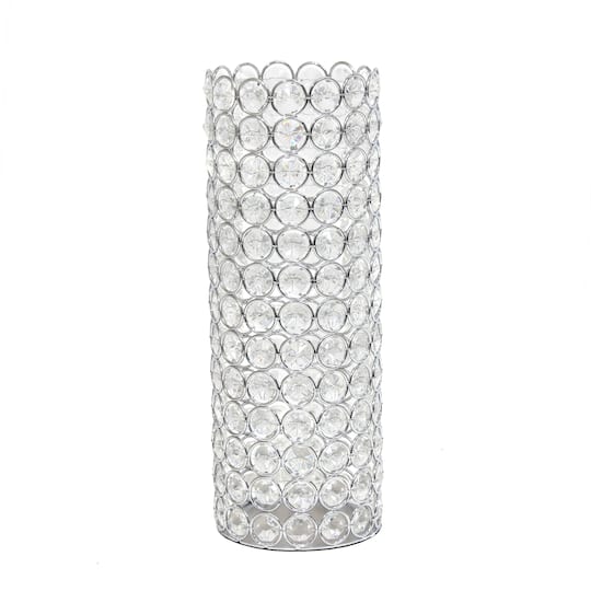 Elegant Designs&#x2122; 11&#x22; Chrome Crystal Decorative Vase